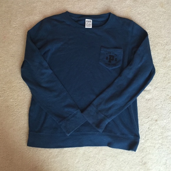 PINK VS Navy blue varsity crew pocket shirt 💕🎄