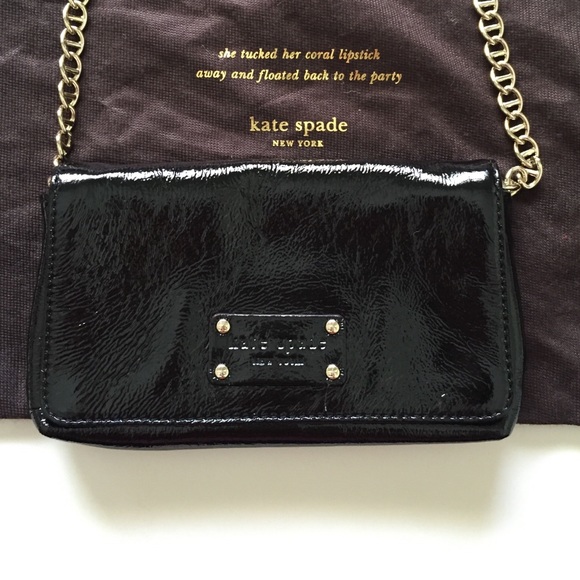 Kate Spade patent leather black evening bag