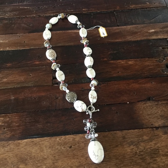 Cream colored stone necklace