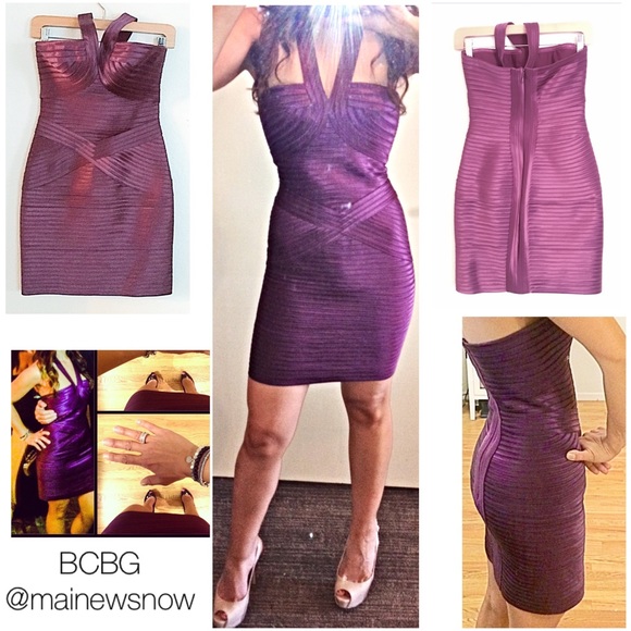 BCBG MaxAzaria Cocktail Dress, Purple, Size: 2