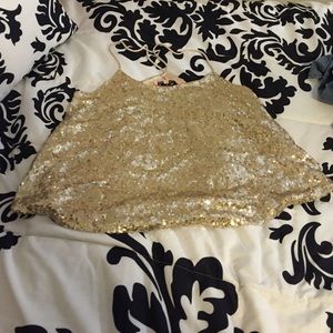Gold Sequin Blouse.