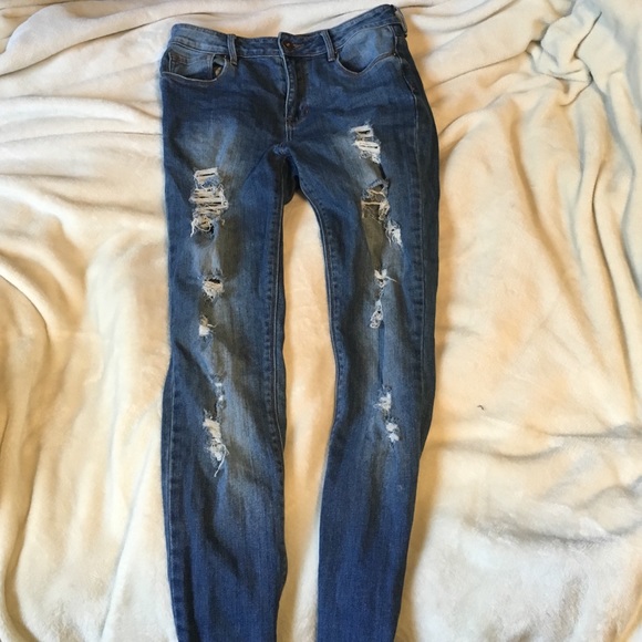 High waisted skinny jeans