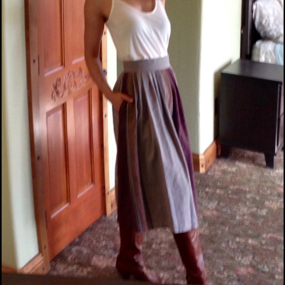 SOLD Striped Stunning Midi Skirt - Picture 2 of 3