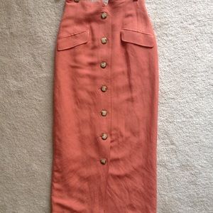 35" long 52% Linen, 48% viscose, w/lining