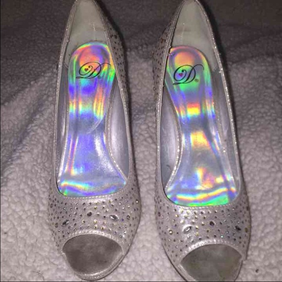 Silver high heels