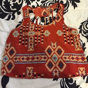 Aztec Print Crop Top