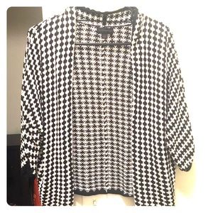 Ladies Sweater Black and White  cardigan Large