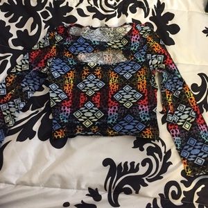 Aztec Crop Top. Open chest