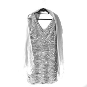 Silver Ralph Lauren Dress w/ Shawl