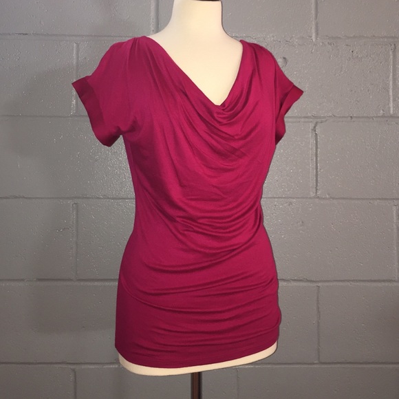 Limited S/S Fuchsia Cowl Neck Tunic, Size S