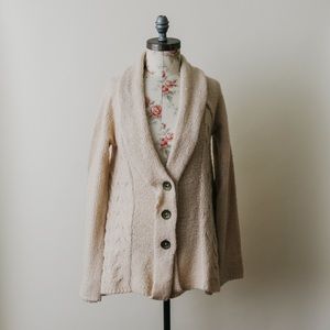 Free People Cream Chunky Wool/Acrylic Sweater