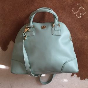Large Tory Burch Robbins Egg Blue Satchel