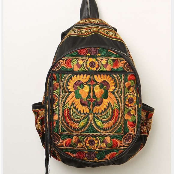 Free People Handbags - Sabrina Tach Nirvana Upcycled Leather Backpack