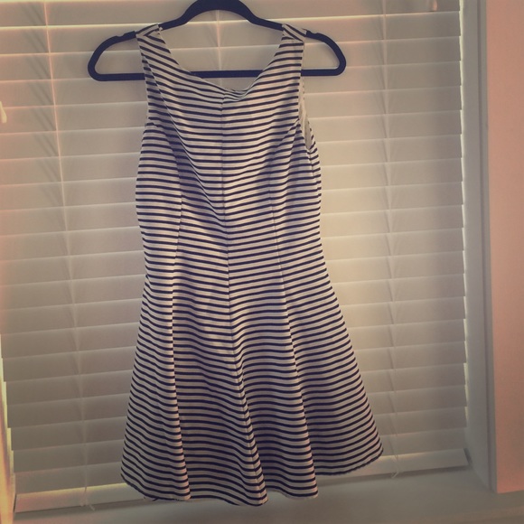 Black and white striped dress