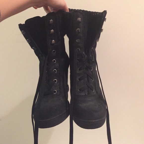 ALDO wedges combat boots suede