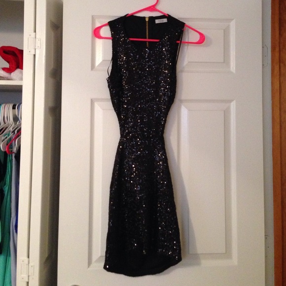 Backless metallic black dress