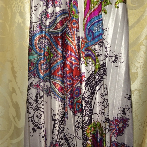 Dress maxi Paisley halter pleated