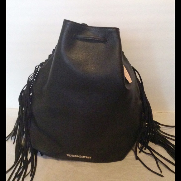 Victoria's Secret Handbags - Victoria's Secret Fringe Bag Black NWT