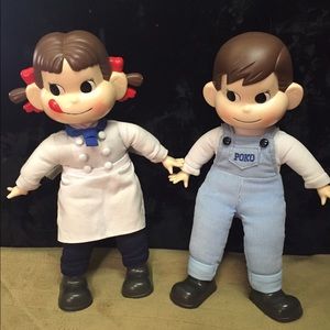 Fugiya Peko & Poko 12" Figurines Set. Vintage