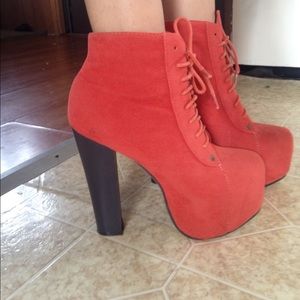 Orange suede booties ‼️ON SALE ‼️