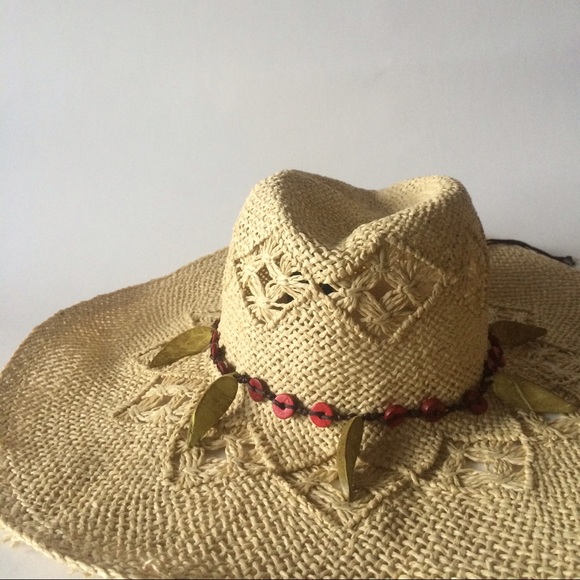 Cutout floppy straw hat