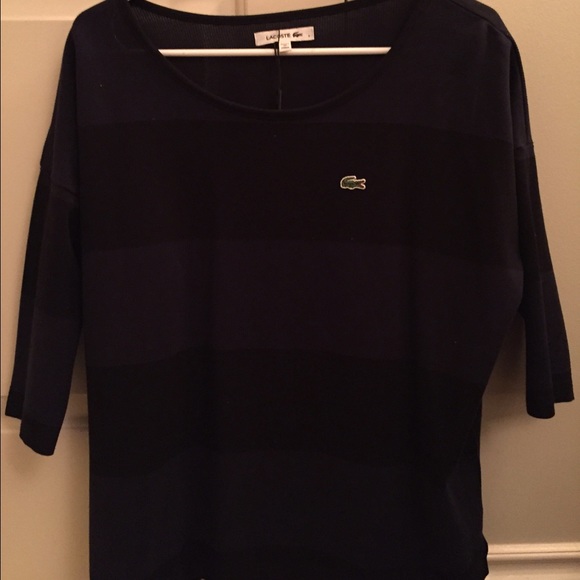 Lacoste Black and Dark Navy Stripe Shirt