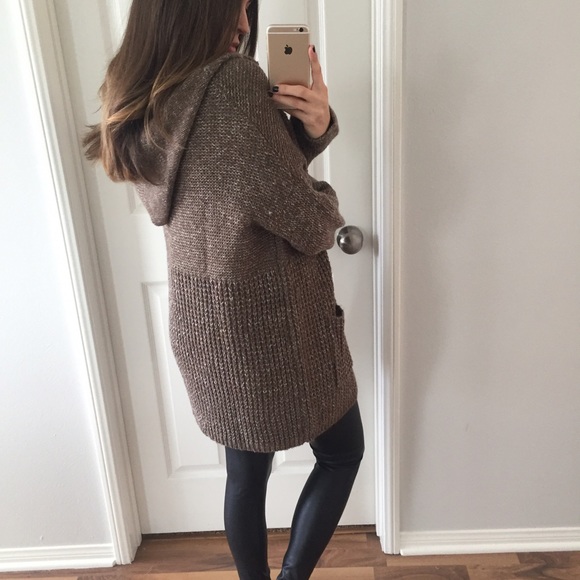 Sold • Cozy Mocha Thick Hoodie Sweater - Picture 4 of 4