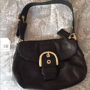 NWT Black leather Coach purse!