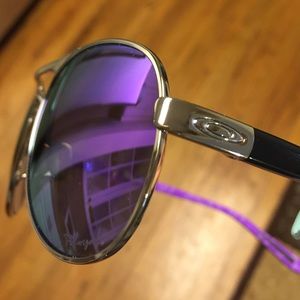 Purple Oakley sunglasses
