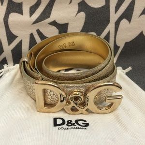 Dolce & Gabbana logo "D&G" thin belt (no trade)