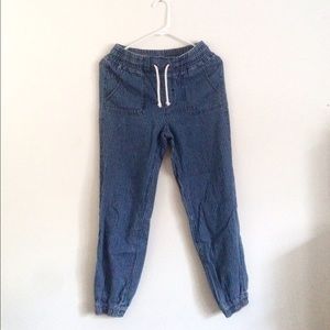 Striped denim jogger