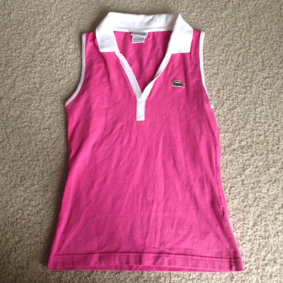 pink Lacoste tennis top