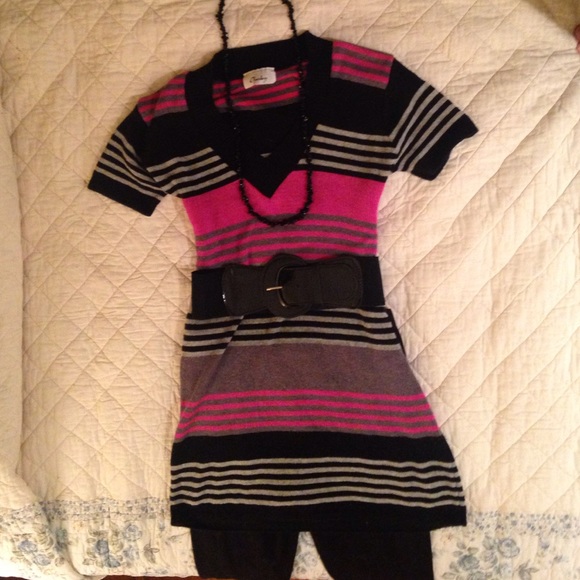 Striped sweater dress