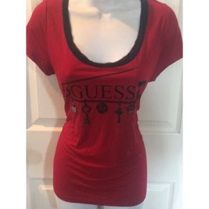 Red guess tee