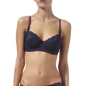 Elle McPherson intimates navy unlined bra 32G (4D)