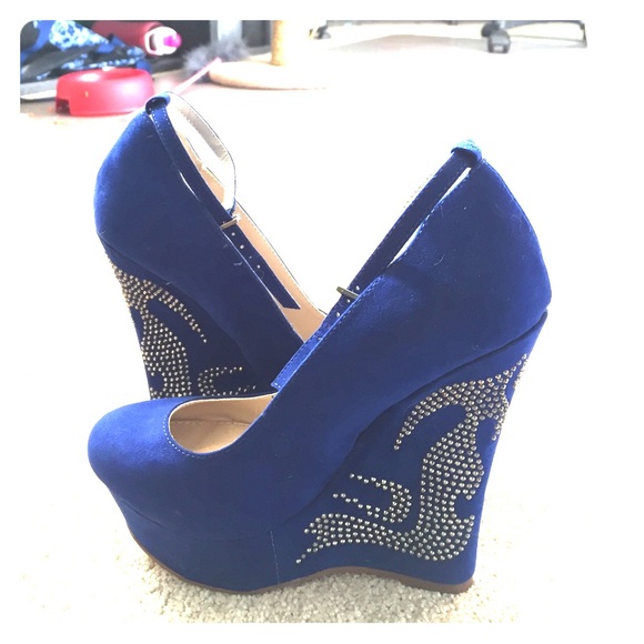 Platform wedges with ankle strap