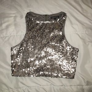 Express sequin top