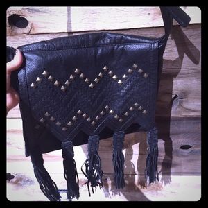 Fringe tassel cross body tote