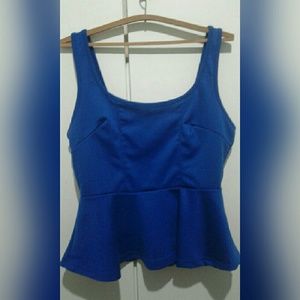 Blue Peplum Top