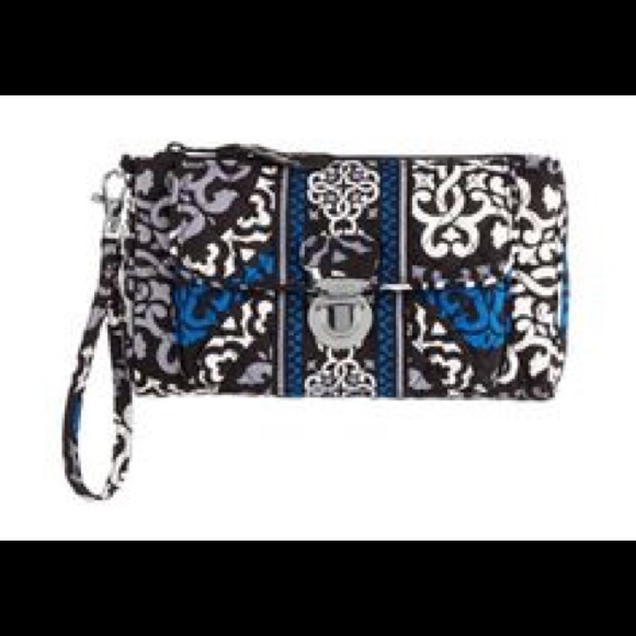 Push Lock Wristlet in Canterberry Cobalt Print