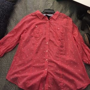 Lane Bryant Coral button up shirt 14/16