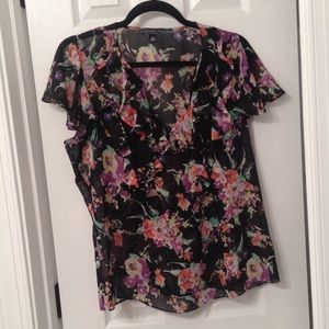 Black floral shirt