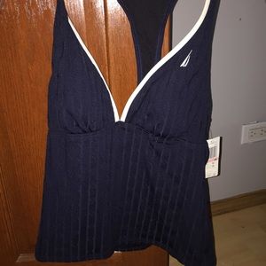 Nautica swimsuit top, navy blue NWT.