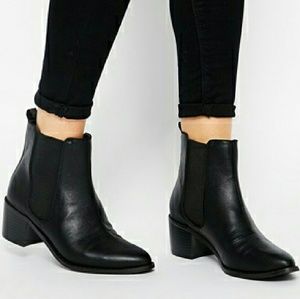 ASOS Black Leather Ankle Booties