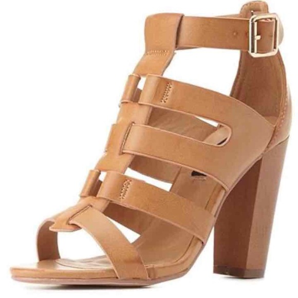 Tan Strappy Sandal with 3.5in Heel