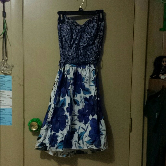 Strapless floral dress