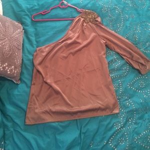 One shoulder silk shirt. NWT