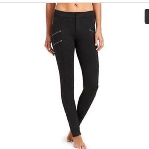 Athleta black ponte Moto pants.