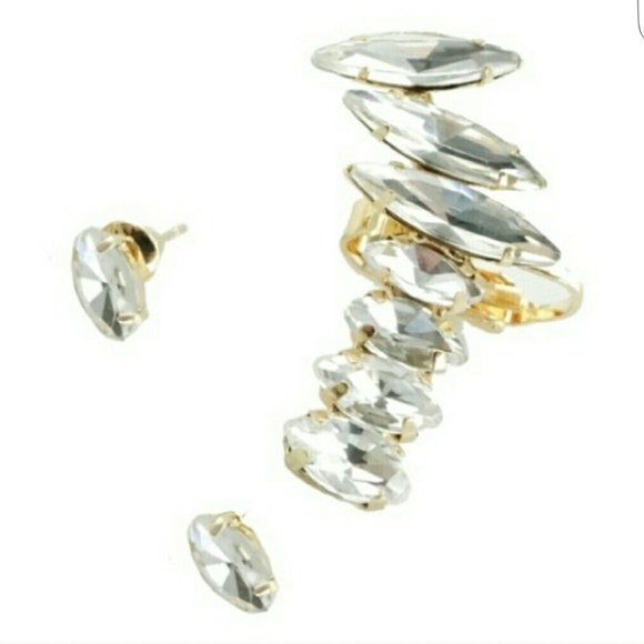 ๐HP๐Crystal Stud and Wing Ear Cuff - Picture 3 of 3