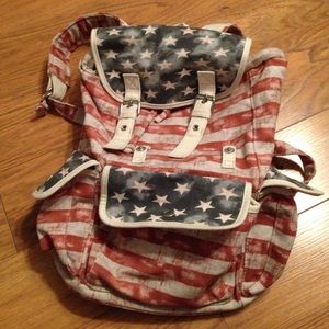 American flag printed vintage bag